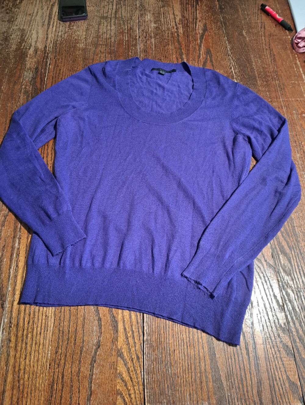 Katherine Barclay Purple Scoop Neck Knit Pullover Sweater Women's Size XL GUC